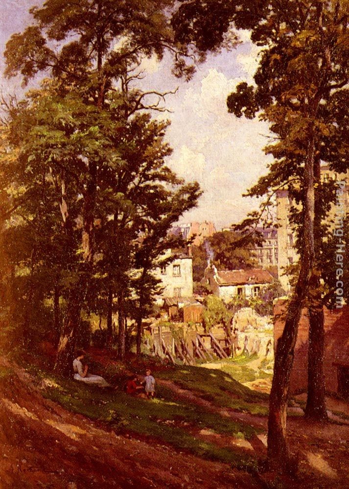 Alfred Renaudin La Famille Du Peintre Sur Les Hauteurs De Montmartre